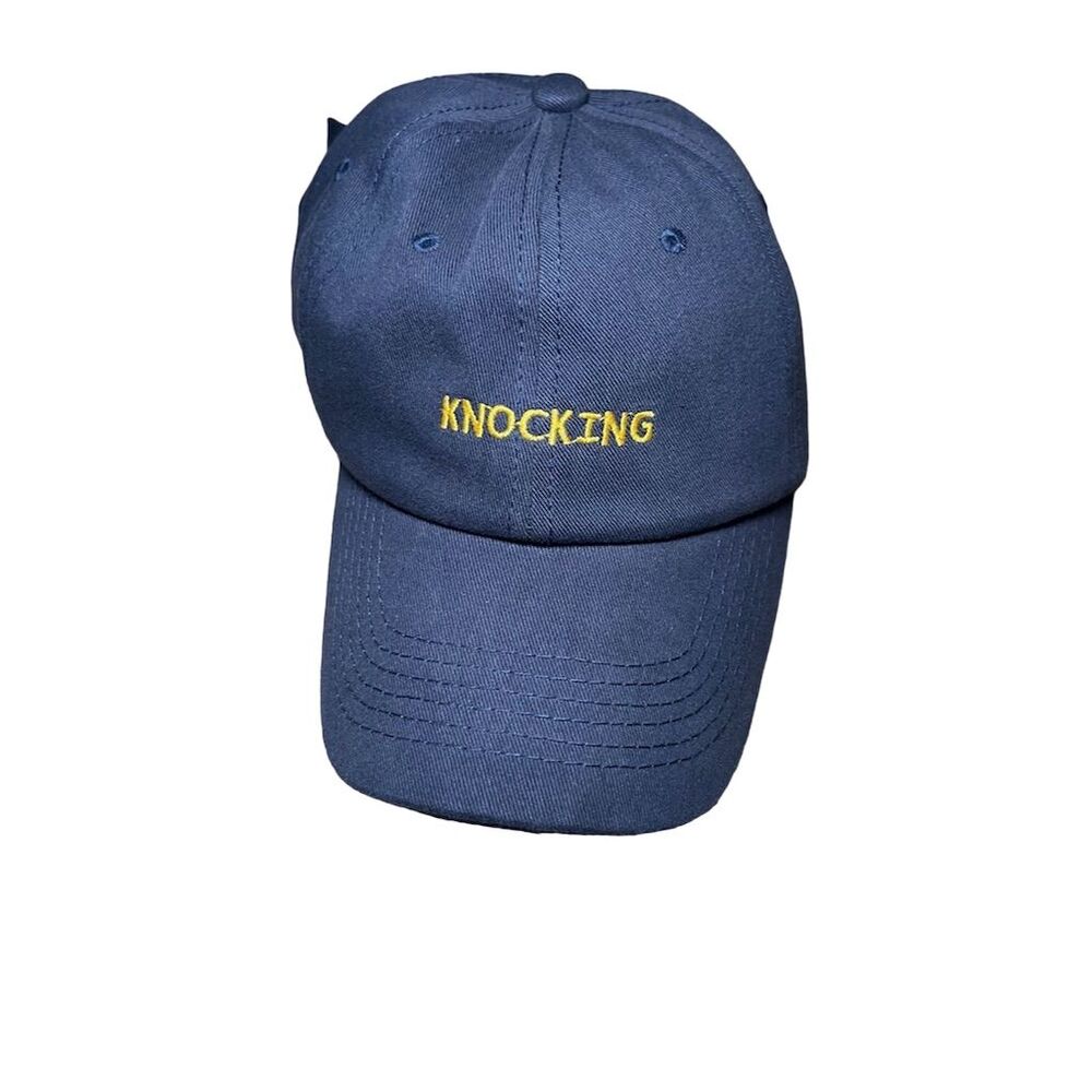 Unisex Navy Blue Baseball Cap with "KNOCKING" Embroidery Adjustable